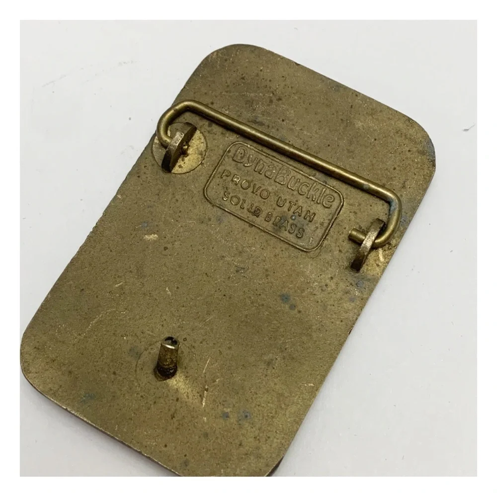 Jennmar Corp vintage rectangular belt buckle black gold Pennsylvania
